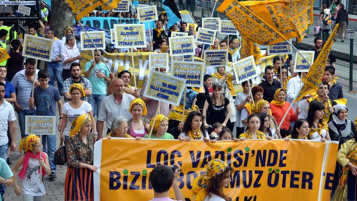 “Sarı Yazma isyanda" sloganıyla yola çıkan Cideli HES karşıtları