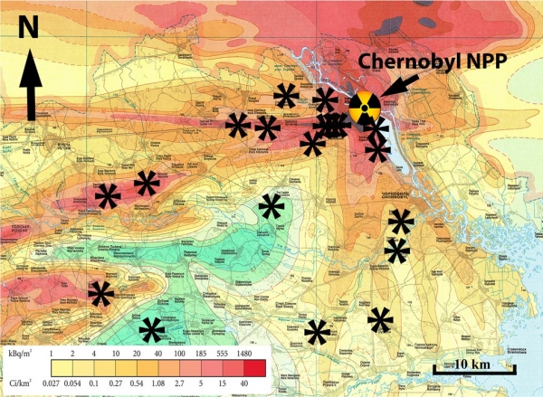 Çernobil'den sonraki radyasyon oranları