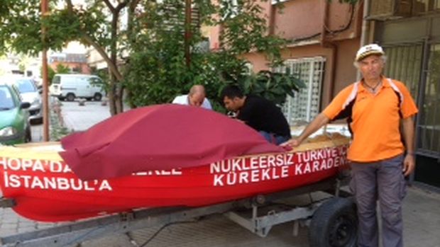 Hüseyin Ürkmez, Nükleersiz bir Türkiye için bu kayıkla 2 ayda Hopa'dan İstanbul'a kürek çekecek