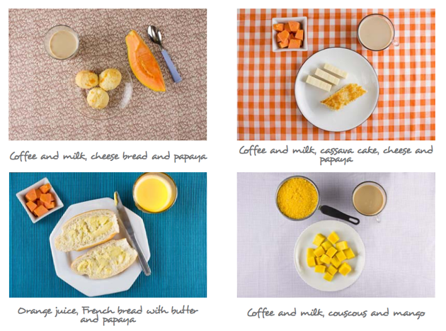 Önerilen bazı örnek kahvaltılar(Brezilya Sağlık Bakanlığı)