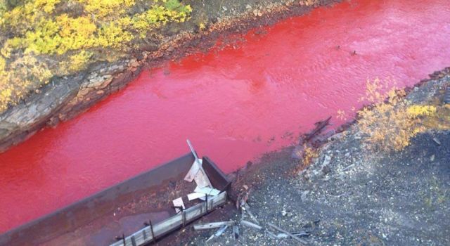 Daldykan Nehri bir kez dada kan kırmızısı akıyor