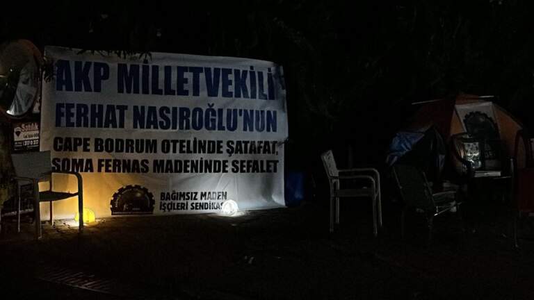 AKP’li patronun oteli önünde eylem yapan madenciler gözaltına alındı